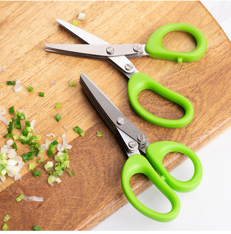 Herb Scissors – 3 or 5 Blade Green Onion Cutter