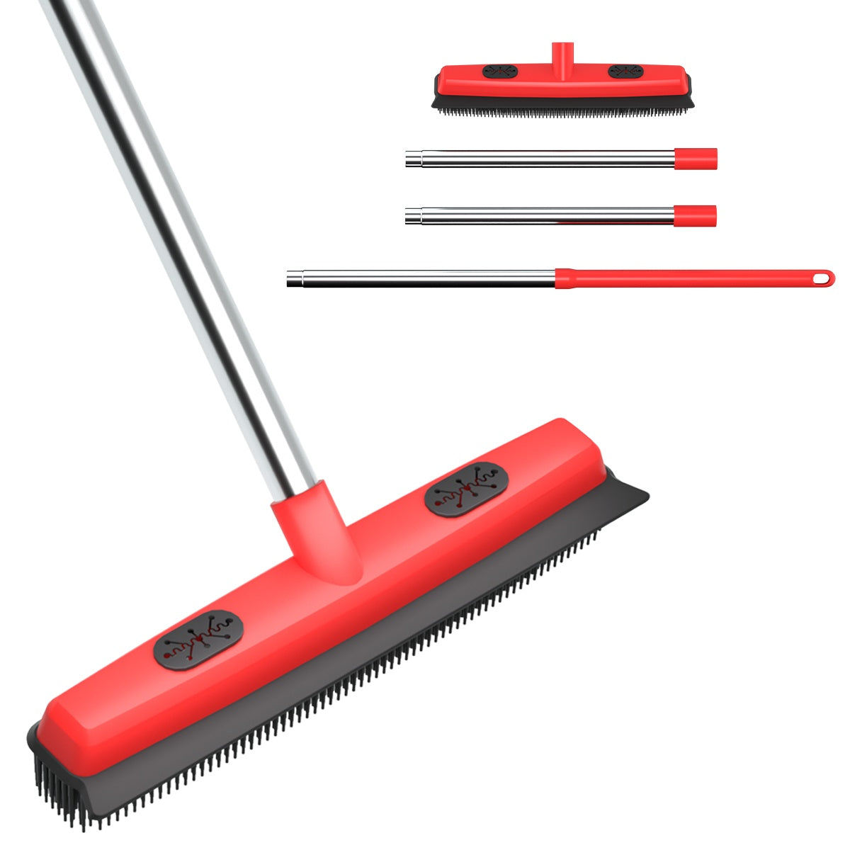 2-in-1 Pet Hair Removal Broom & Squeegee, Carpet and Floor Hair Remover for Pet Owners