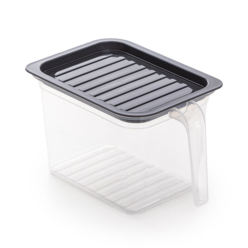 grey square refrigerator crisper drawer – 1-2L food storage organizer for fridge