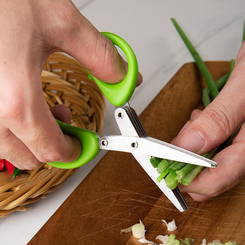 Herb Scissors – 3 or 5 Blade Green Onion Cutter