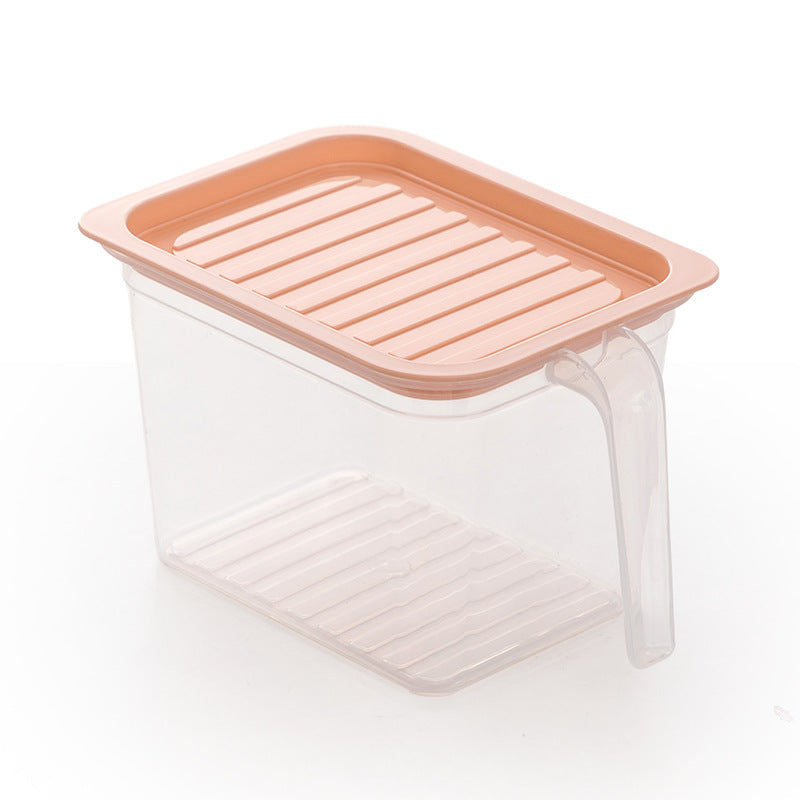 pink rectangle refrigerator crisper drawer – modern minimalist food storage container