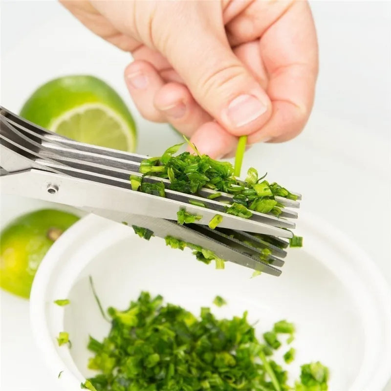 Herb Scissors – 3 or 5 Blade Green Onion Cutter