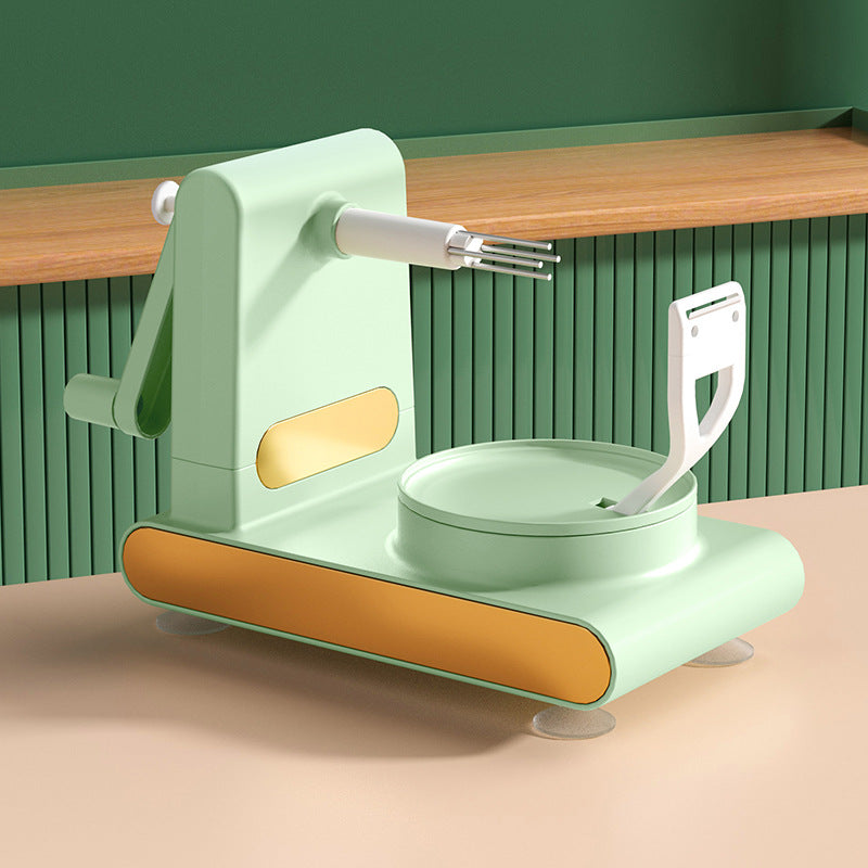 light green hand-crank fruit peeler – washable ABS plastic kitchen gadget