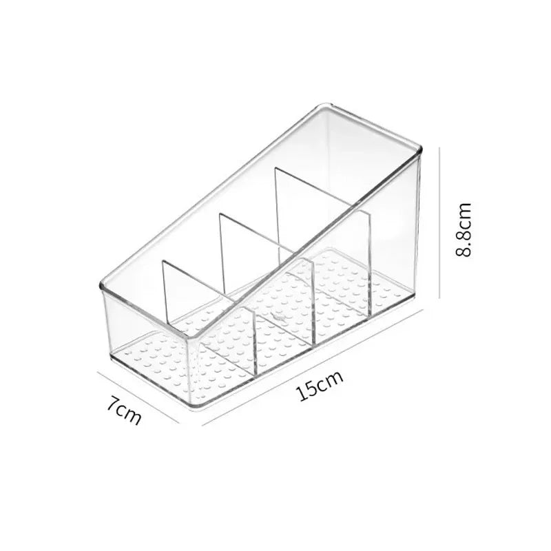 4-Compartment Clear Remote Control Holder – Desktop Organizer
