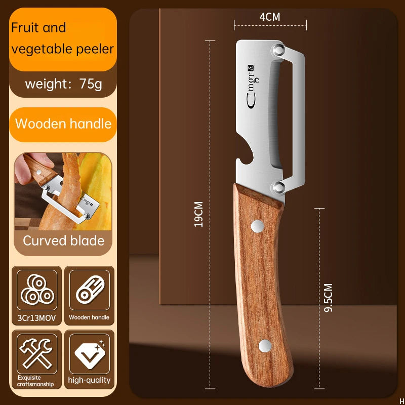 Stainless Steel Vegetable Peeler – Eco-Friendly Wooden Handle