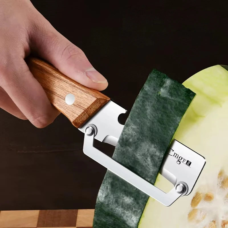 Stainless Steel Vegetable Peeler – Eco-Friendly Wooden Handle