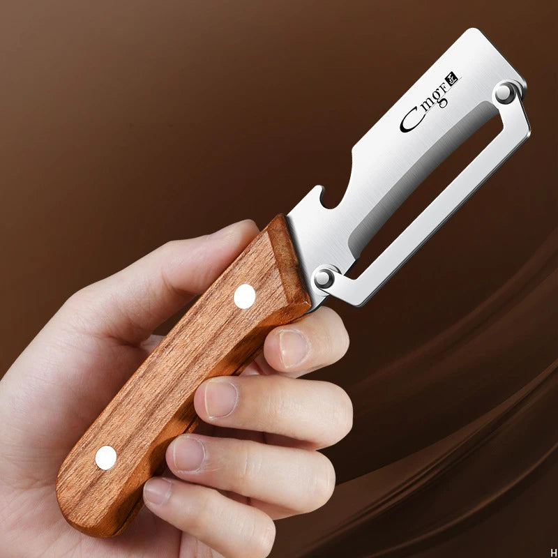 Stainless Steel Vegetable Peeler – Eco-Friendly Wooden Handle