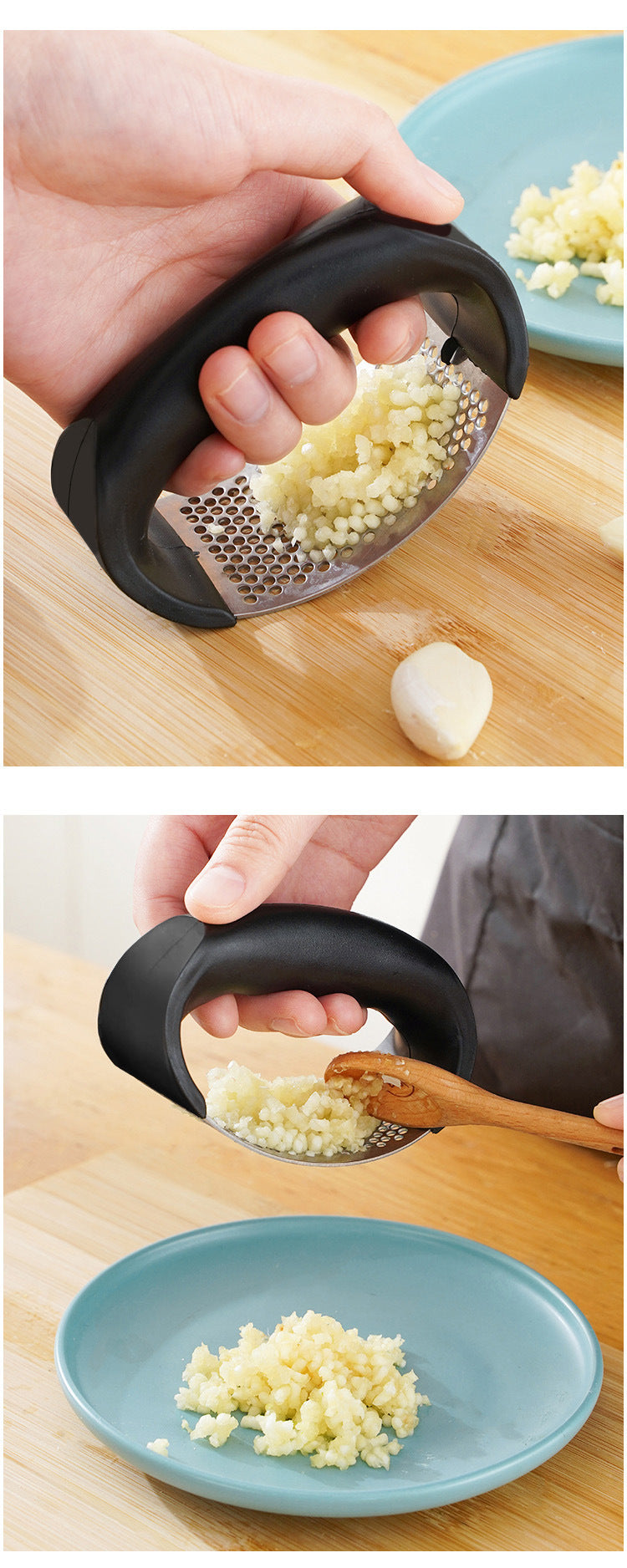 Stainless Steel Garlic Press & Mincer – Manual Garlic Crusher