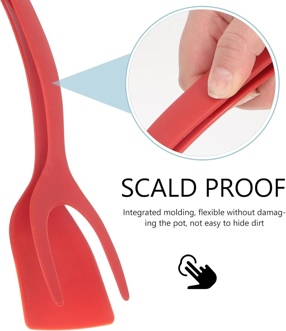 2-in-1 Grip & Flip Spatula Tongs – Nylon Non-Stick Kitchen Turner