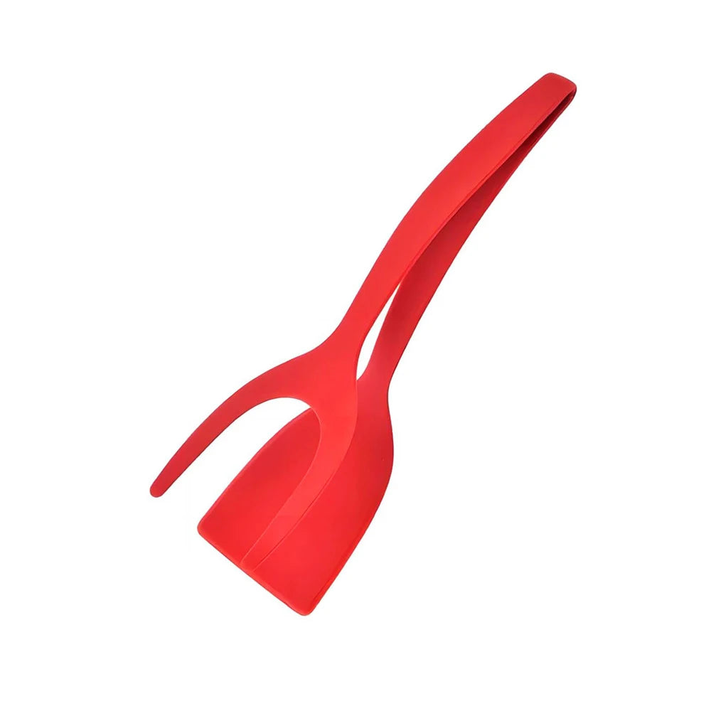 2-in-1 Grip & Flip Spatula Tongs – Nylon Non-Stick Kitchen Turner
