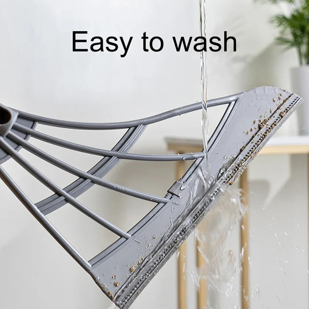 Silicone Magic Wiper & Floor Mop – Extendable Scraper Broom for Glass & Bathroom