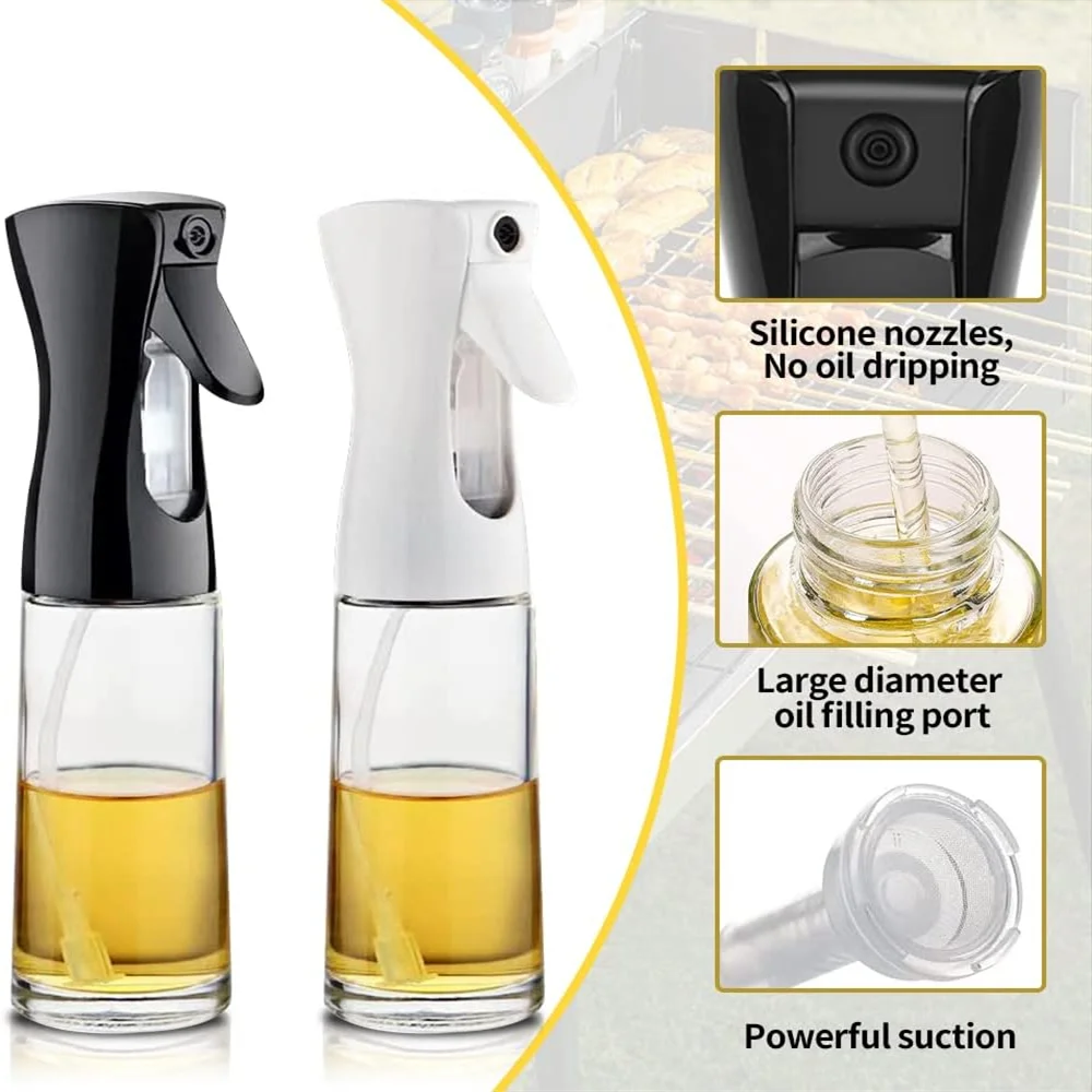 Oil Spray Bottle – Refillable Mist Sprayer for Cooking & BBQ
