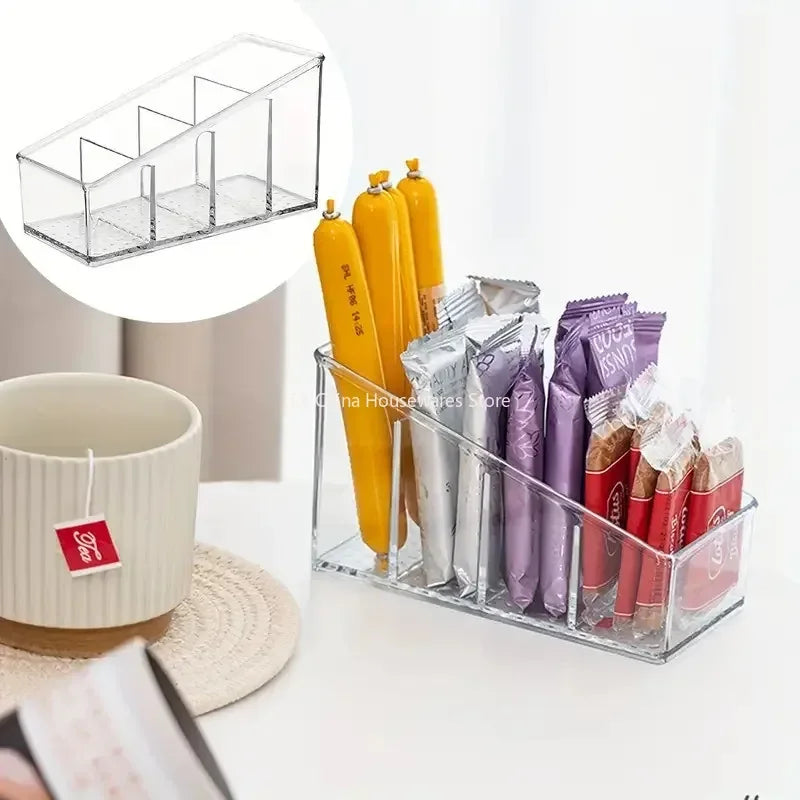 4-Compartment Clear Remote Control Holder – Desktop Organizer