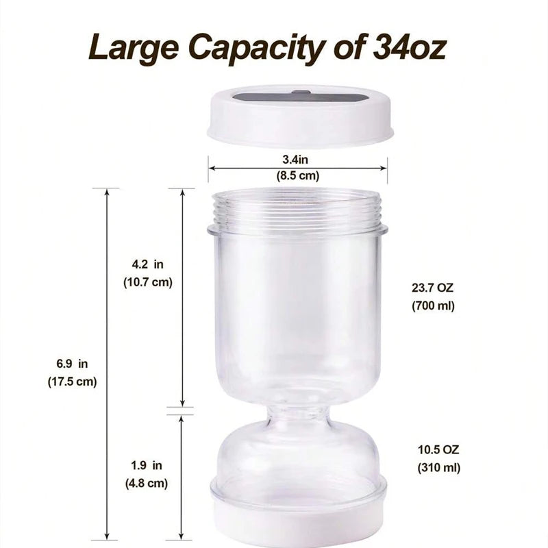 Pickle Jar with Fork – Airtight Dry & Wet Separator Container