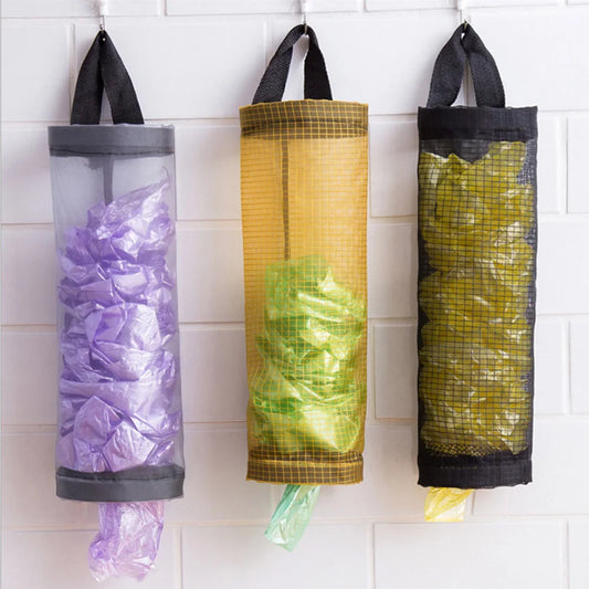 Wall-Mount Plastic Bag Holder – Large Capacity Kitchen Garbage Bag Organizer