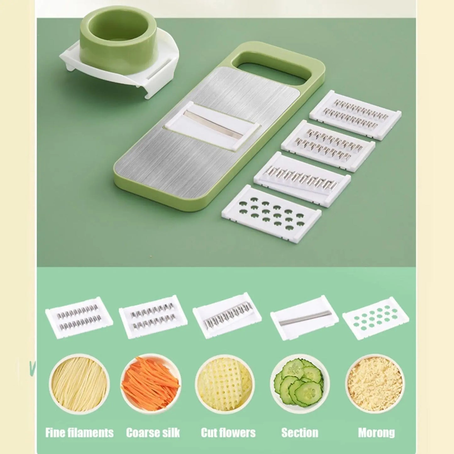 9-in-1 Vegetable Cutter, Slicer & Grater – Manual Multi-functional Kitchen Tool