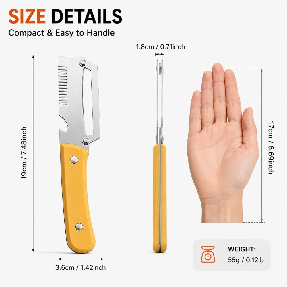 3-in-1 Stainless Steel Peeler, Slicer & Shredder – Multifunctional Kitchen Tool