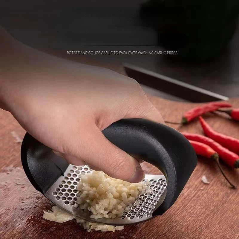 Stainless Steel Garlic Press & Mincer – Manual Garlic Crusher