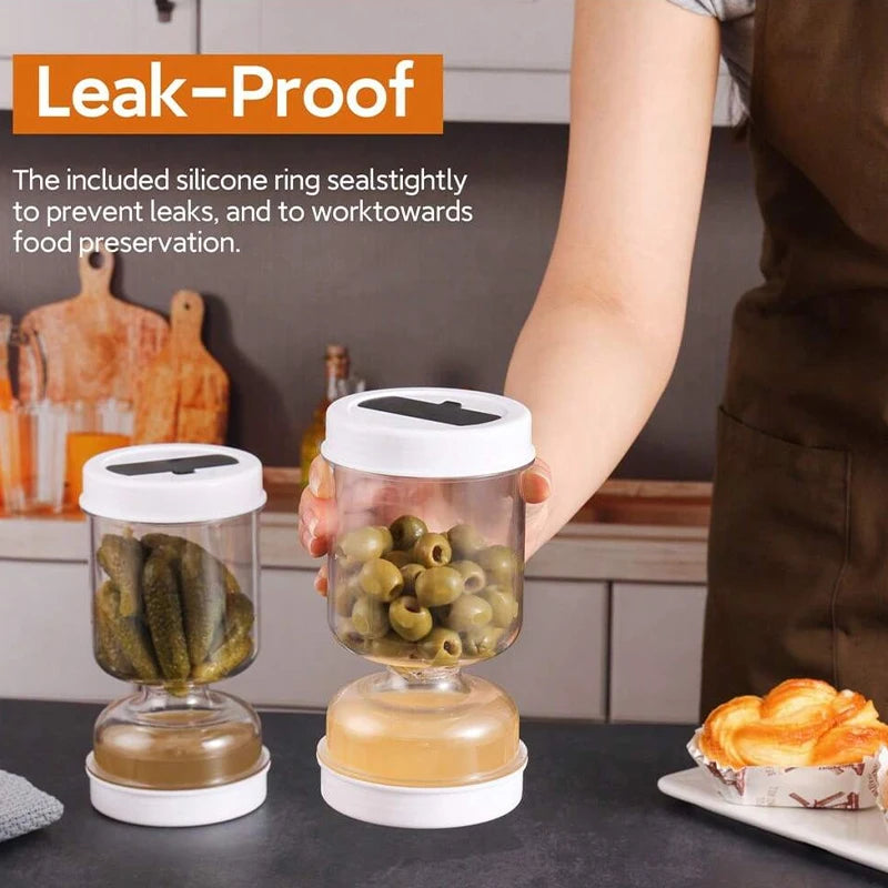 Pickle Jar with Fork – Airtight Dry & Wet Separator Container