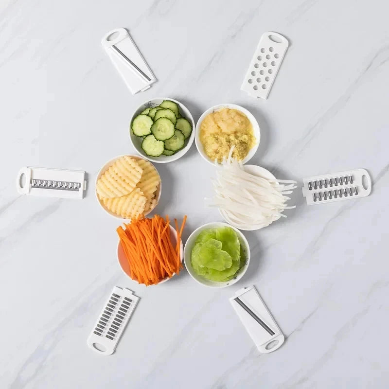 9-in-1 Vegetable Cutter, Slicer & Grater – Manual Multi-functional Kitchen Tool