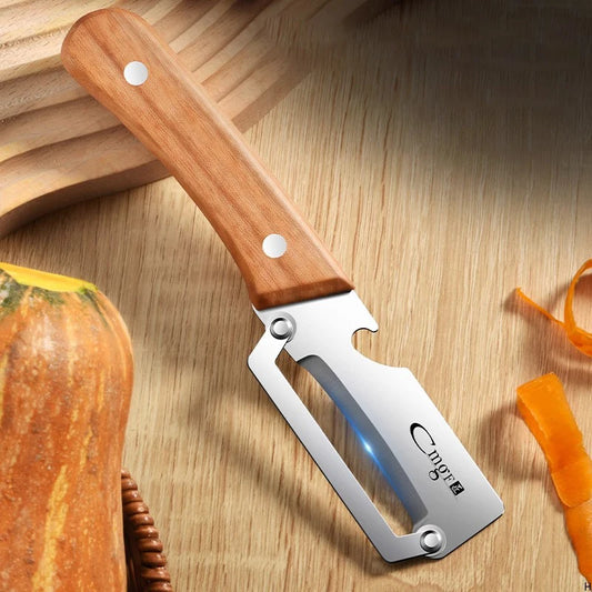 Stainless Steel Vegetable Peeler – Eco-Friendly Wooden Handle
