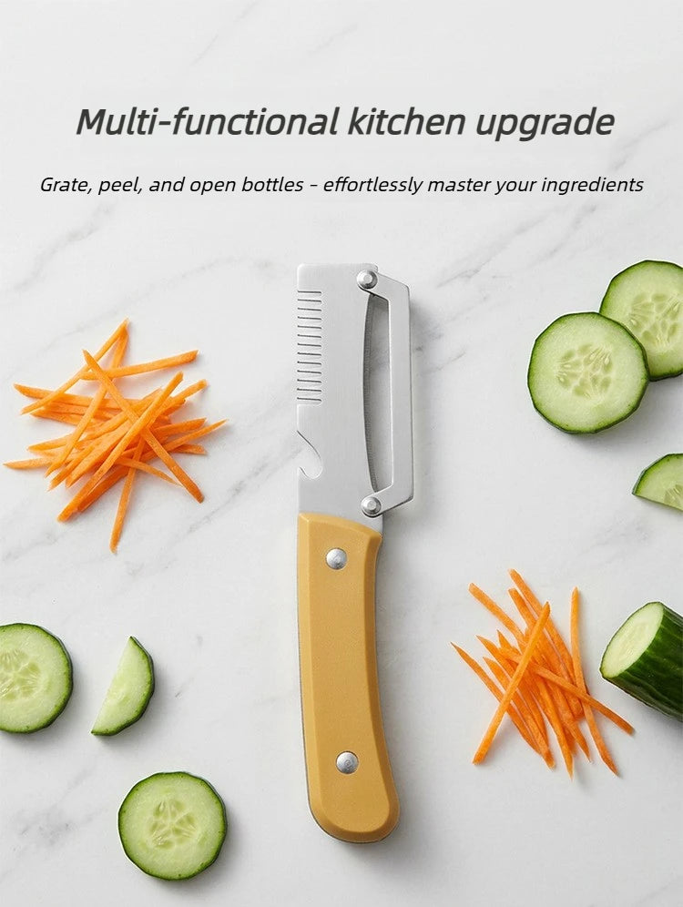 3-in-1 Stainless Steel Peeler, Slicer & Shredder – Multifunctional Kitchen Tool