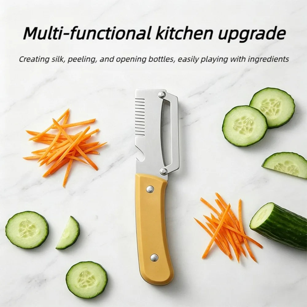 3-in-1 Stainless Steel Peeler, Slicer & Shredder – Multifunctional Kitchen Tool