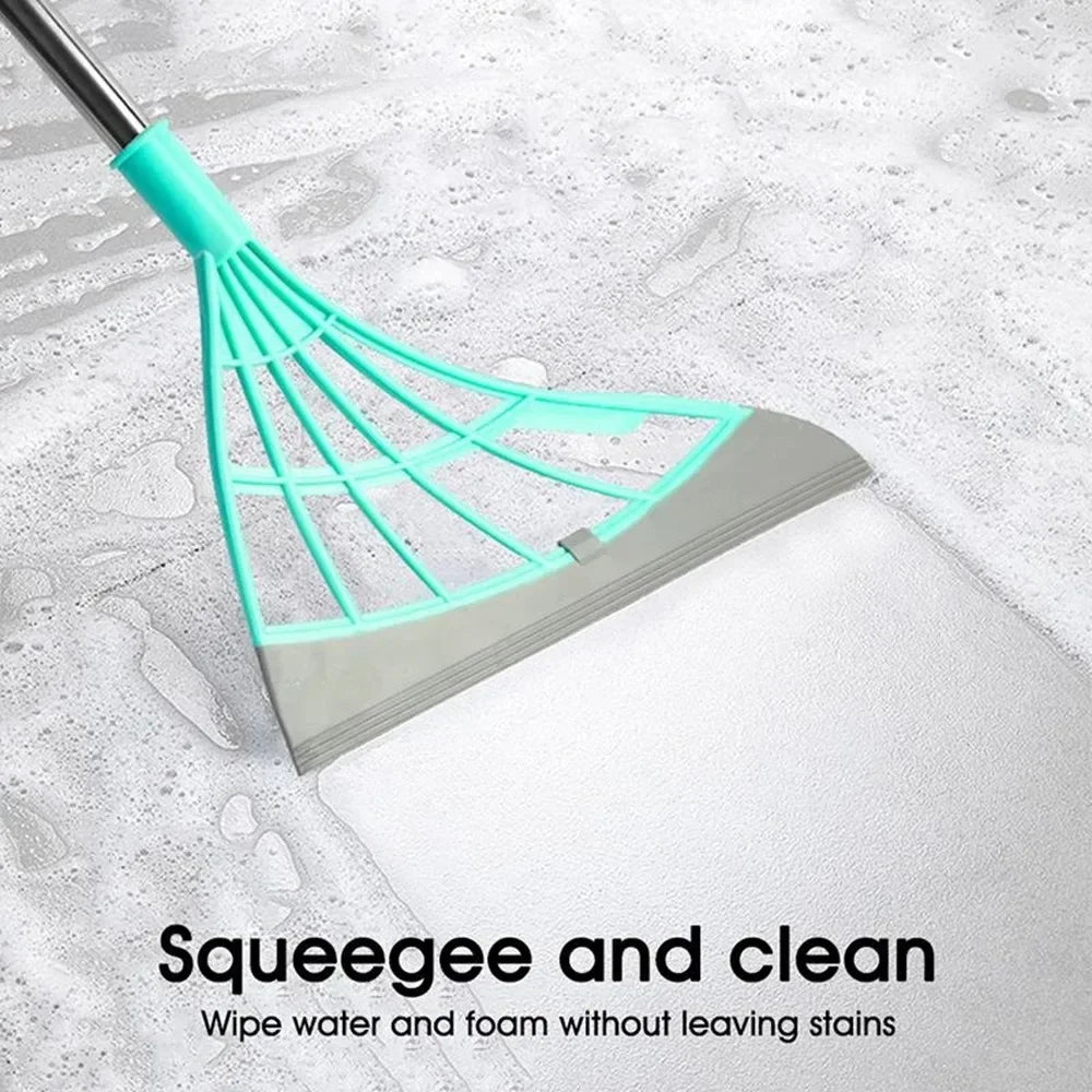 Silicone Magic Wiper & Floor Mop – Extendable Scraper Broom for Glass & Bathroom