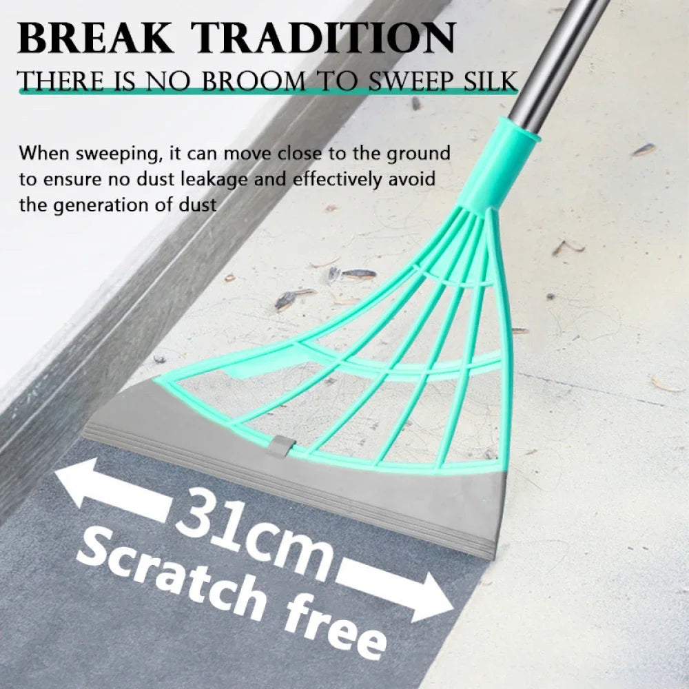 Silicone Magic Wiper & Floor Mop – Extendable Scraper Broom for Glass & Bathroom