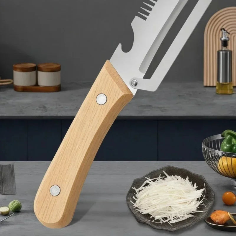 3-in-1 Stainless Steel Peeler, Slicer & Shredder – Multifunctional Kitchen Tool