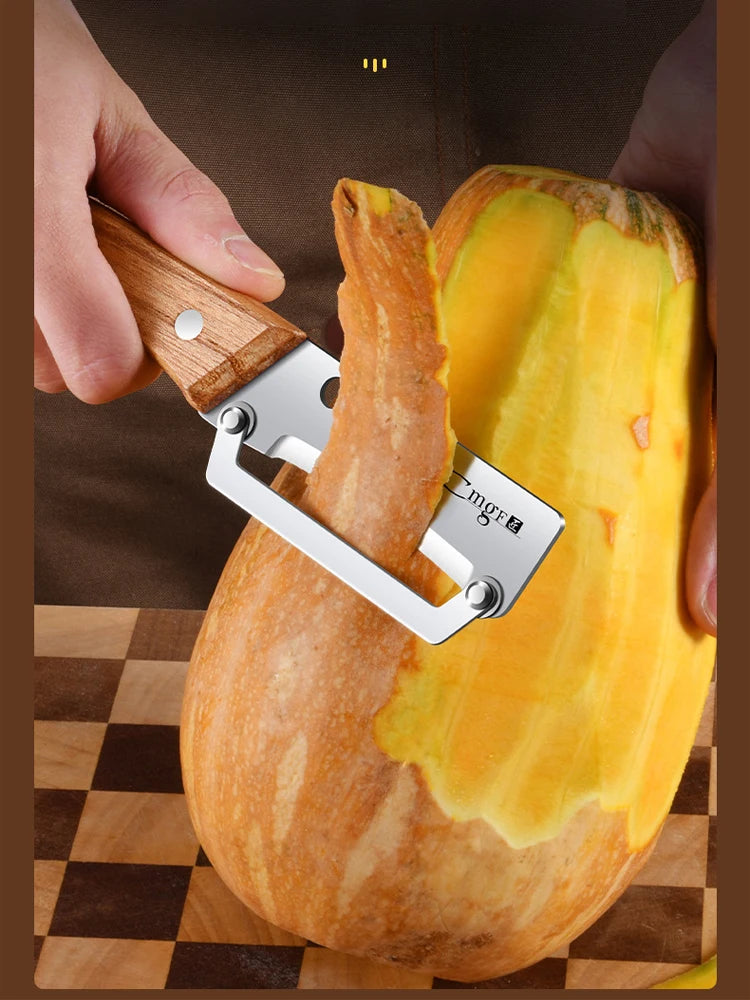Stainless Steel Vegetable Peeler – Eco-Friendly Wooden Handle