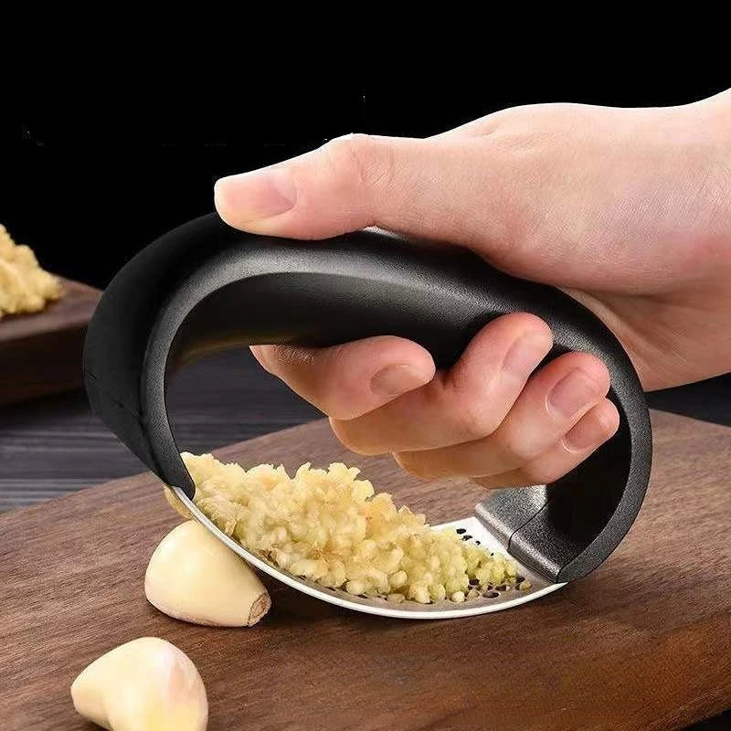 Stainless Steel Garlic Press & Mincer – Manual Garlic Crusher