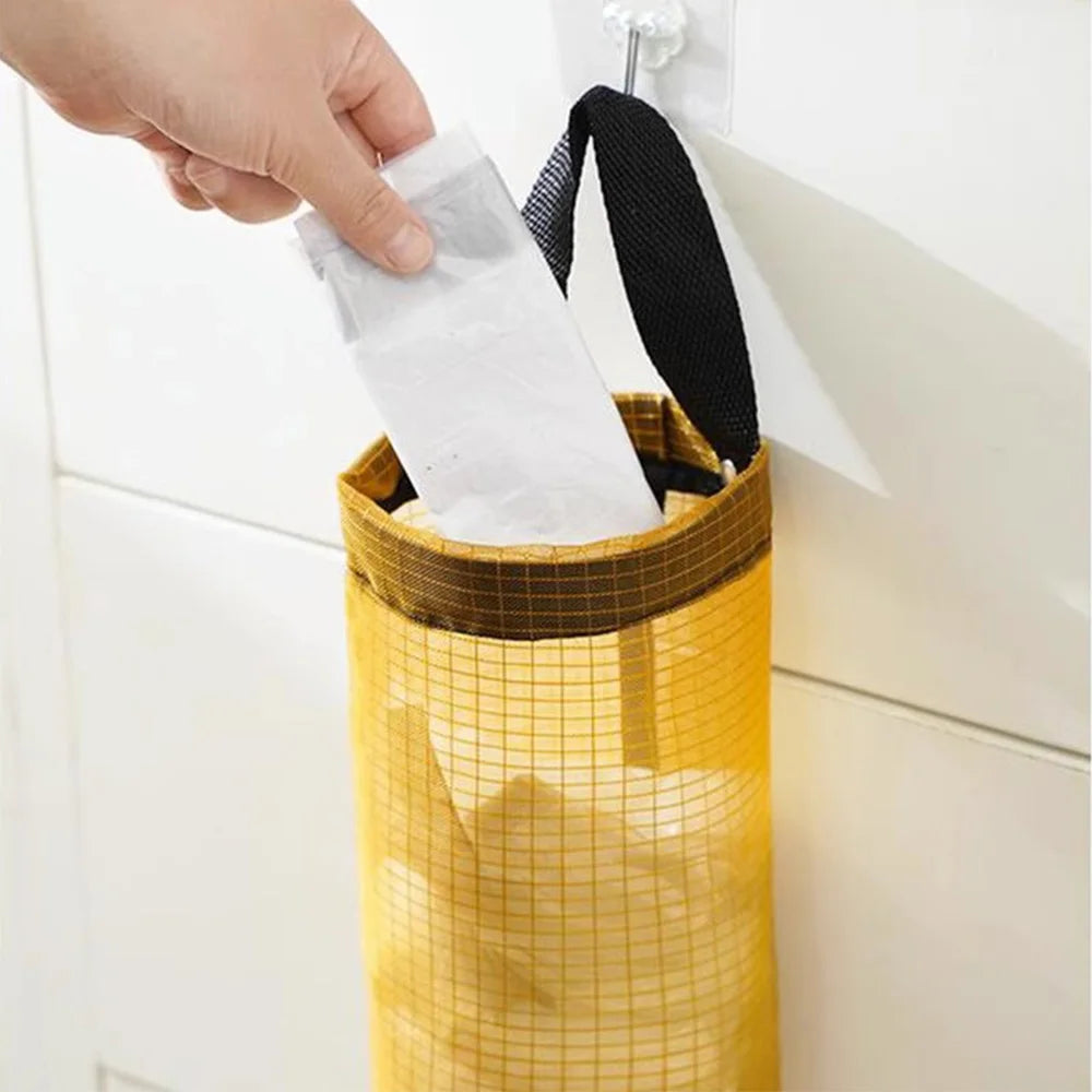 Wall-Mount Plastic Bag Holder – Large Capacity Kitchen Garbage Bag Organizer