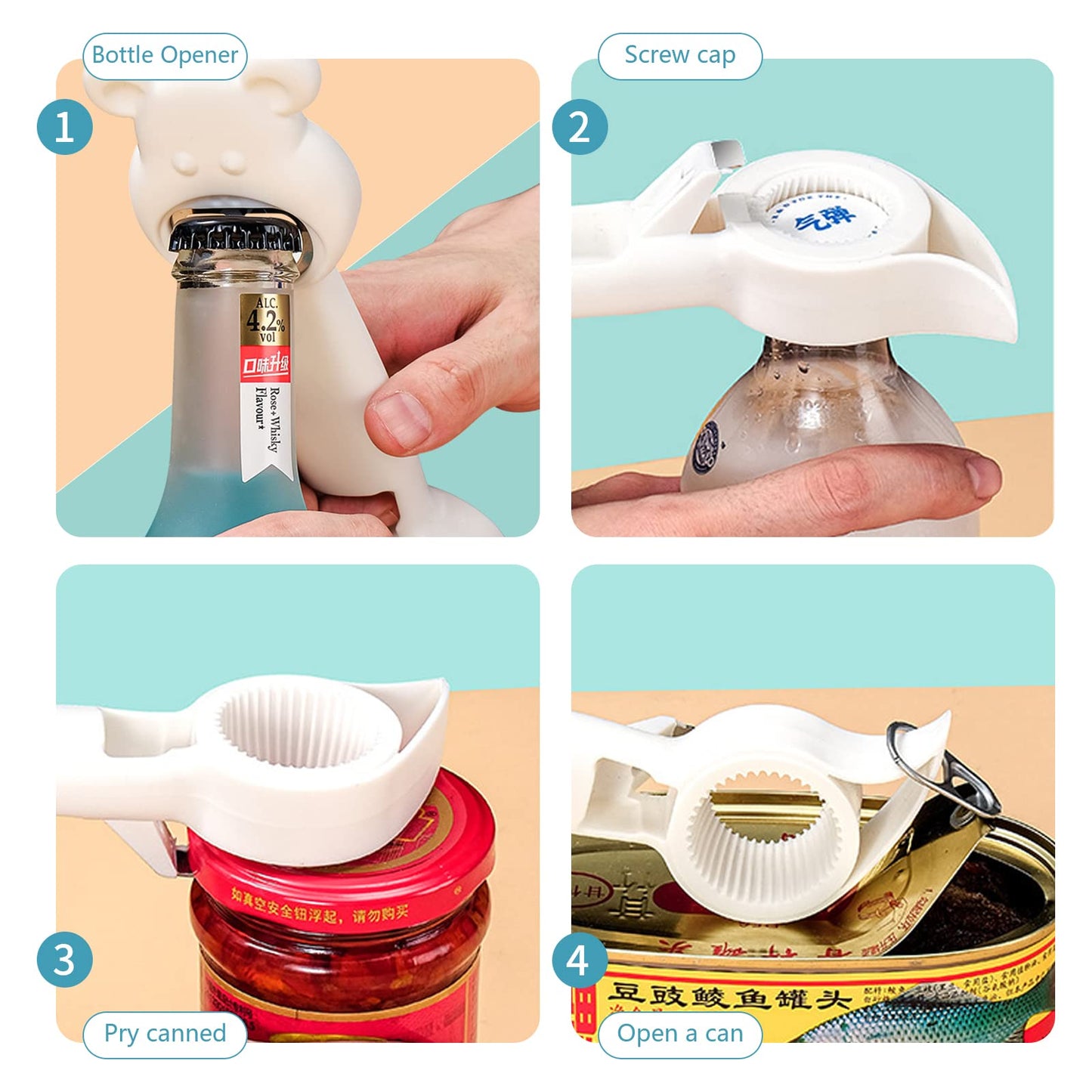 Bear Bottle Opener – Can & Jar Lid Opener