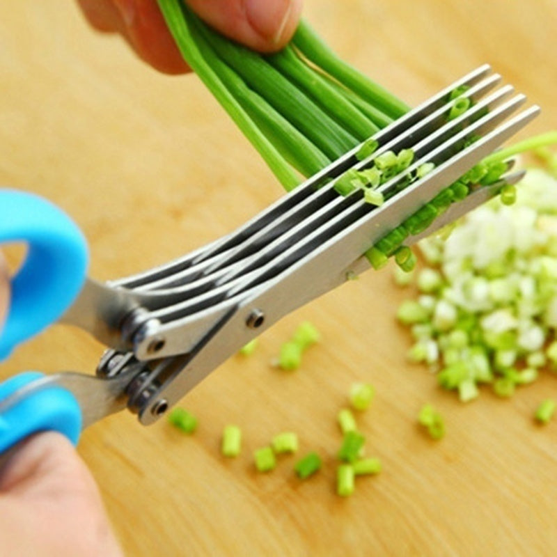 Herb Scissors – 3 or 5 Blade Green Onion Cutter